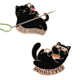 Cats (2 Pieces) Needle Minder Magnetic Needle Keeper for Cross Stitch Embroidery Sewing Needle and Pin Holders HENYANMHXH