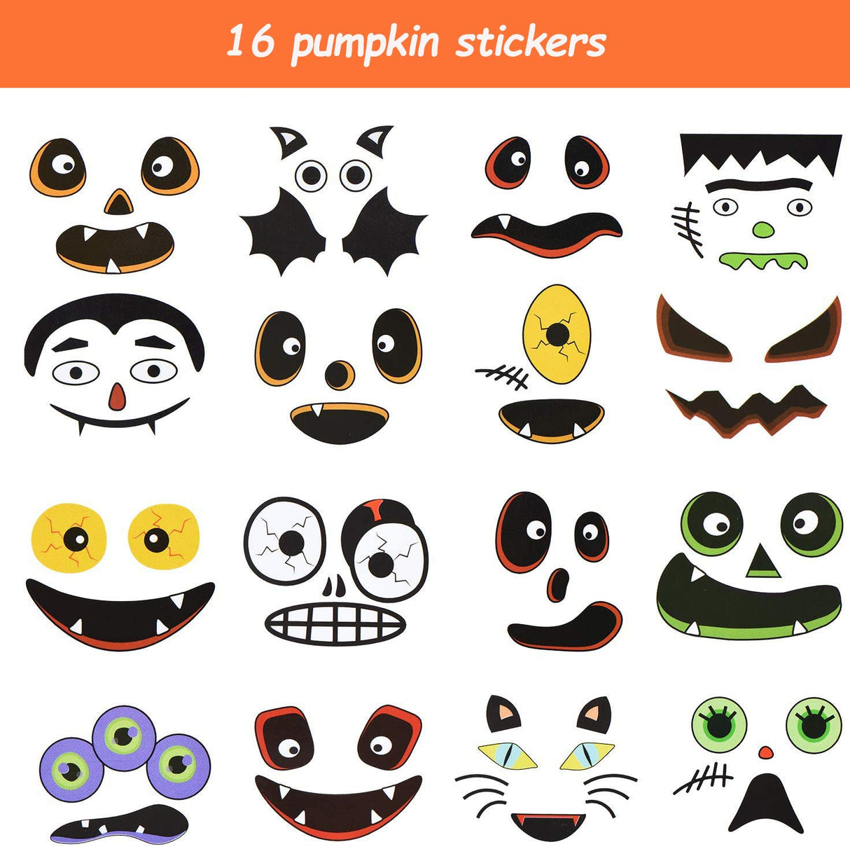 32 PCS Halloween Foam Pumpkin Craft Kit and Pumpkin Stickers for Halloween Kids DIY Craft Party Trick or Treat Party Favors Decorations (Cute Pumpkin) Taocco