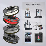 YOUSU PLA 4 * 250g 3D Printer Filament Bundle 1.75mm, Print with Most FDM 3D Printers, 1kg (2.2lbs), 4 Pack 250g Spool, Accuracy +/- 0.02mm，Black+White+Grey+Red Yousu