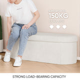 B FSOBEIIALEO Ottoman with Storage for Living Room, Sherpa Folding Storage Ottoman Foot Rest, 43.3 Inches Collapsible Bedroom Bench Cream White B FSOBEIIALEO