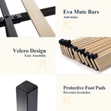 Allewie Modern Fabric Upholstered Full Size Bed Frame with Button Tufted Wingback Headboard in Dark Grey Allewie