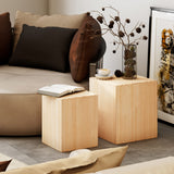 COZAYH Tree Stump End Table Set of 2, Multiple Styling Layout with Wood Tree Ring Pattern, Natural Wood Color COZAYH