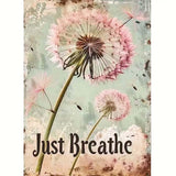 Dandelion 5D Diamond Art Kits for Adults,Just Breathe Diamond Painting Kits for Beginner,DIY Round Full Drill Diamond Dot Painting Gem Art Kits for Adults Home Wall Decor12X16Inch GEMFAMILY