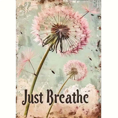 Dandelion 5D Diamond Art Kits for Adults,Just Breathe Diamond Painting Kits for Beginner,DIY Round Full Drill Diamond Dot Painting Gem Art Kits for Adults Home Wall Decor12X16Inch