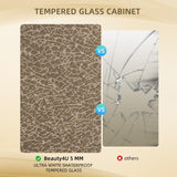 Beauty4U Glass Display Cabinet with 4 Shelves, 2 Doors Curio Cabinets for Living Room, Bedroom, Office, 5mm Brown Tempered Glass Floor Standing Bookshelf, Quick Installation Beauty4U