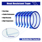 MEBMIK 6 Rolls 10mm x33m(108ft) Blue Heat Tape High Temperature Heat Resistant Tape Heat Transfer Tape for Heat Sublimation Press No Residue and Heat Transfer Vinyl MEBMIK