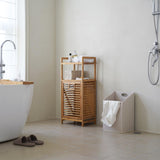 Baveke Laundry Hamper with 2-Tier Shelves & Tilt Out Basket, Laundry Baskets Organizer Hampers Bathroom Storage Shelf for Laundry Room, Bathroom, Nursery, Bedroom (Small - 15.75 in) Baveke