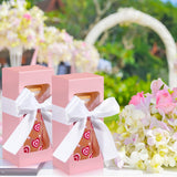 Fulmoon 12 Sets Sublimation Glass Gift Boxes Christmas Thank You Glass Cup Boxes with Ribbon Gift Wrap Boxes for Thanksgiving Christmas Shipping Blanks Sublimation Gift Wrapping(Pink) Fulmoon