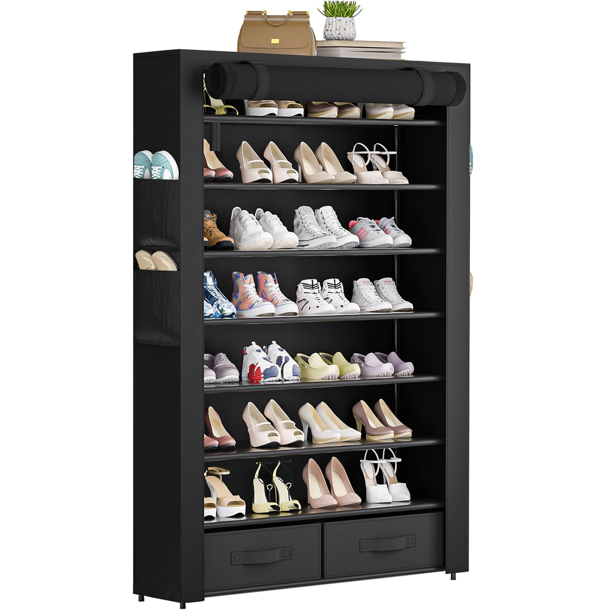 OYREL Tall Shoe Rack Dustproof Cabinet Large Capacity 8 Tier Shoe Organizer,32-40 Pairs of Shoes OYREL