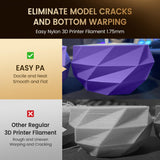 SUNLU Easy PA Filament, Nylon 3D Printer Filament with Heat Resistant, Nylon Filament 1.75mm No Cracking, Polyamide (PA) 3D Printing Filament Warp Free, Fit Most FDM Printer (Natural, 1kg) SUNLU