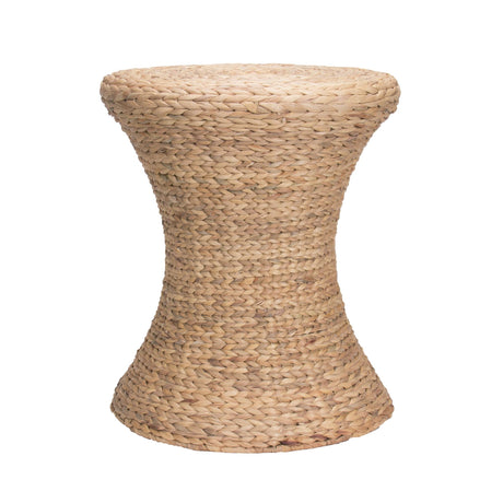 Household Essentials Hourglass Water Hyacinth Wicker Table, Natural Household Essentials