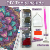 AMORARS Mandala Diamond Painting Kit for Adults - 5D Diamond Art Beginners - DIY Full Diamond Dot Rond Gem Art Paintings, Suitable Gifts, and Home Decoration Crafts, 12x12Inch AMORARS