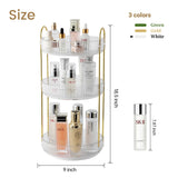 Aveniee Rotating Makeup Organizer for Vanity, Large Perfume Skincare Make Up Storage Organizers for Bathroom Counter, Clear Spinning Cosmetic Lipstick Toiletry Holder (3 Tiers, White) Aveniee