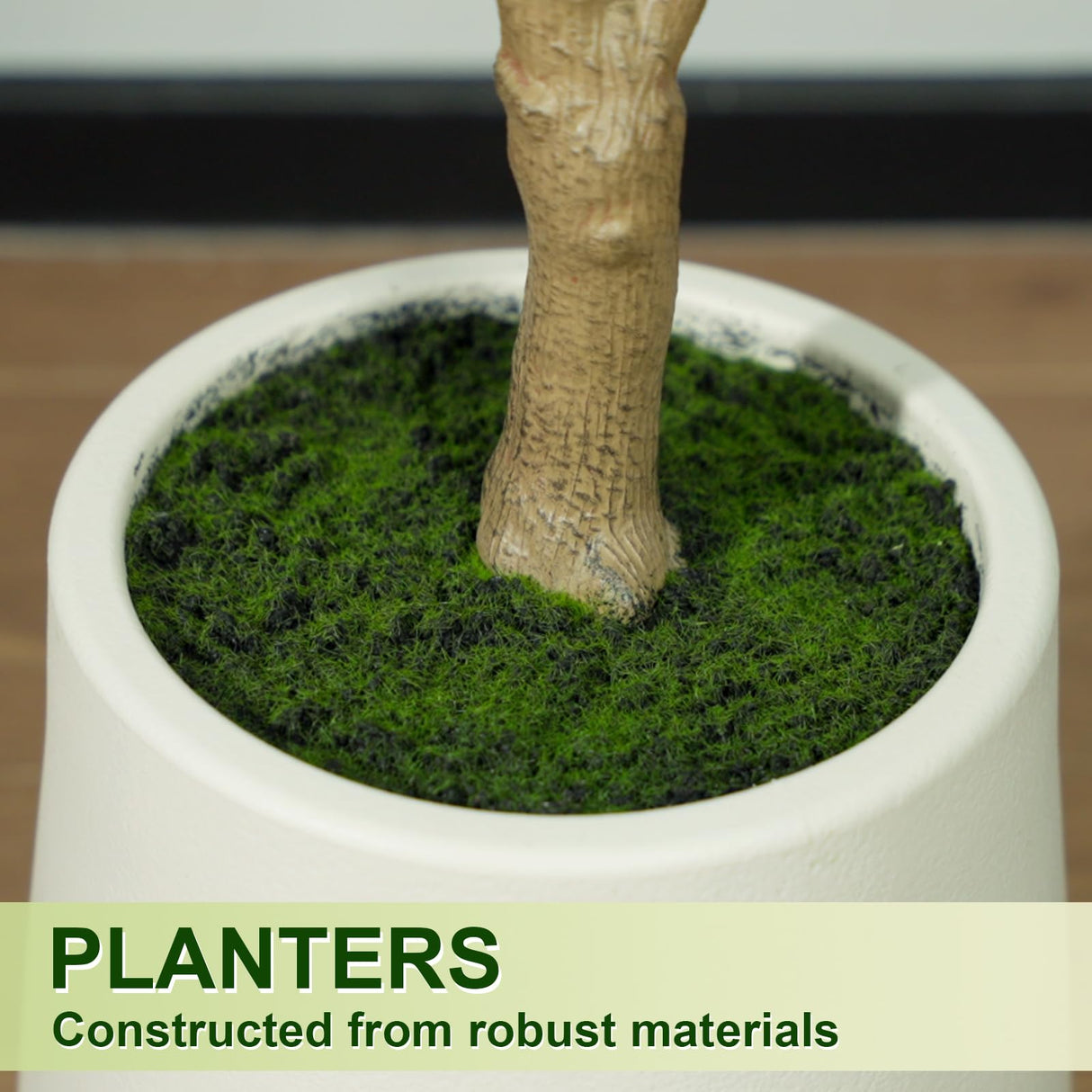 VIVATREES Olive Trees Artificial Indoor, 5FT Tall Faux Olive Tree with White Tall Planter, Artificial Plants with Natural Wood Trunk and Lifelike Fruits for Home Office Decor VIVATREES