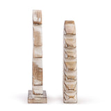 DEMDACO Christmas Tree Whitewashed Mango Wood Christmas Figurine Set of 2 DEMDACO