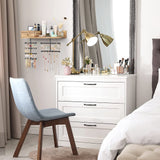 VINAEMO Jewelry Organizer Hanging Wall Mounted Jewelry Holder with Rustic Wood Drawer & Large Capacity Storage Shelf Rack Display for Earrings Rings Necklaces Bracelet VINAEMO