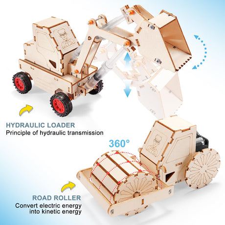 STEM Kits for Kids Ages 8-10 10-12, Wood Building Crafts Kit for Boys 8-12, Model Car Kit, 3D Wooden Puzzles Woodworking Science Projects, Construction Engineering STEM Toys for 8 10 13 12 14 Year Old Yutin