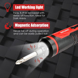 Electric Screwdriver, 4V Power Cordless Screwdriver Rechargeable Set with Li-ion Battery, 31 Bits&Extension Rod, 3 LED, 3 Adjustable Torque, Magnetic Hex Chuck, Mini Electric Screw driver Kit KITLUCK