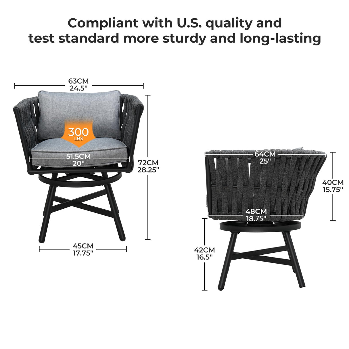 Grand patio 11-Piece Outdoor Dining Set for 10, Patio Dining Furniture Set for 10 Swivel Rope Wicker Chairs & 1 Extendable Rectangular Dining Table, Dark Grey Grand patio
