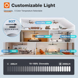 addlon 72 Inch Large Ceiling Fans with Lights, Black Ceiling Fan with Remote Control, Reversible, 5CCT, Dimmable, DC Motor, Modern Ceiling Fan for Living Room, Kitchen, Patio Indoor/Outdoor Use, addlon