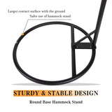Round Base Heavy Duty Hanging Stand - Powder Coated Hammock Stand for Hammock Chair, Indoor and Outdoor (Black) YOXIFOC