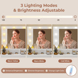 Tiptiper Makeup Vanity with Lights, Vanity Desk with Charging Station, White Vanity Table with 10 Light Bulbs Mirror & 3 Lighting Modes, Makeup Desk with Drawers, Nightstand and Storage Shelves Tiptiper