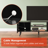 WLIVE TV Stand for 55 60 inch TV, Entertainment Center with Storage Cabinets, Rustic TV Console for Living Room Decor, Black WLIVE