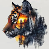 CEOVR Tiger Diamond Painting Kits for Adults, Forest Tiger Diamond Art Dots 5D Full Drill DIY Animal Gem Art, Adult Crafts Kits Arts and Crafts, Wall Decor for Home Office 12x12in CEOVR