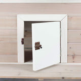 TRIXIE Outdoor Cat House, Weatherproof 3-Story Cat House with Multiple Levels, Doors & Windows with Latches, Outdoor Shelter for Cats, Brown/White Fir Wood TRIXIE