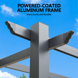 10‘x10’ Louvered Pergola, Retractable with Sun Shade Canopy Patio Pergola, Heavy Duty Aluminum Pergolas for Gardens, Pavilion Grill Gazebo, Backyards and Decks, Grape Trellis (Khaki) HOWSVN