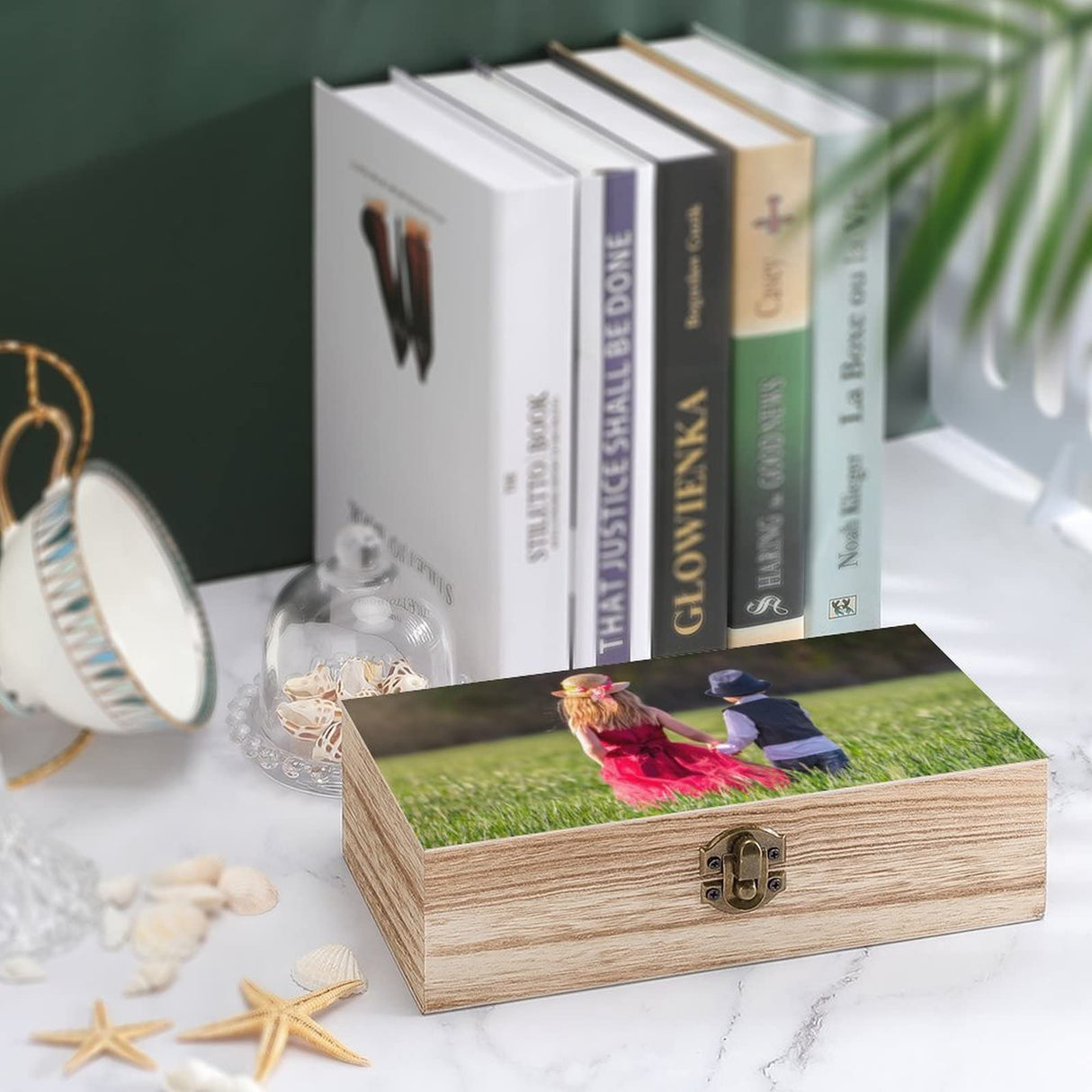 Custom Wooden Storage Box with Lid and Lock, Personalized Design Your Keepsake Box with Picture Text, Add Photo Logo Decorative Wooden Box for Home GUANGSHACORA