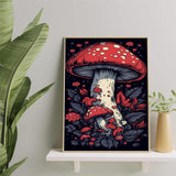 hyzsj Paint by Numbers Kit for Adults with Frame, Mushroom Paint by Numbers for Adults, Paint by Number with Easel, DIY Paint by Number Kits for Home Wall Decor（11.8x15.7inch hyzsj