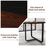 Tribesigns 70.86 Inches 6FT Oval Conference Table, Two-tone Finish Curved Meeting Tables for Office, Large Business Training Seminar Table (Walnut+Black) Tribesigns