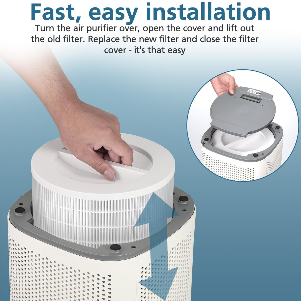 12010 True HEPA Replacement Filter Compatible with Clorox 11010 & 11011 Air Purifier, Large Rooms up to 1,500 Sq Ft, 3-in-1 H13 True HEPA Filter (12010), 2 PACK WILERDA