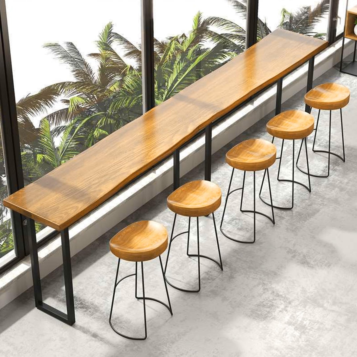 robwibw Bar Height Pub Table, Rectangle Bar Bistro Table Long Counter Height Dining Table Rustic Breakfast Bar for Bar Coffee Kitchen Restaurant (47.2" L * 17.7" W * 41.3" H) - WoodArtSupply