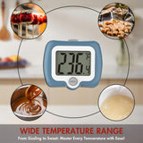 KT THERMO Digital Candy Thermometer, LCD Instant Read Food Meat Thermometer with 10" Probe and Pot Clip for Candy Making, Kitchen Accessories, Baking Tools（Blue） KT THERMO