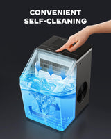 Silonn Ice Makers Countertop, 44lbs Per Day, 2 Ways to Add Water, Auto Self-Cleaning, Stainless Steel Ice Machine for Home Office Bar Party Silonn