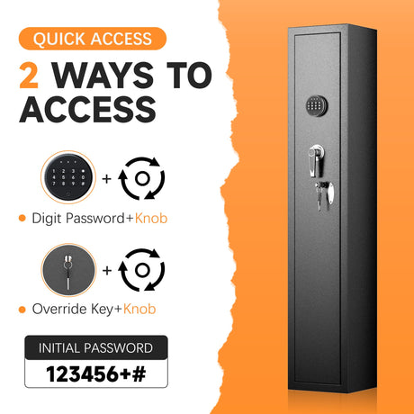 INTERGREAT 2-6 Gun Safe, Gun Cabinet for Rifles, Rifle Gun Safes for Home,Quick Access Rifle Safe with Digital Keypad INTERGREAT