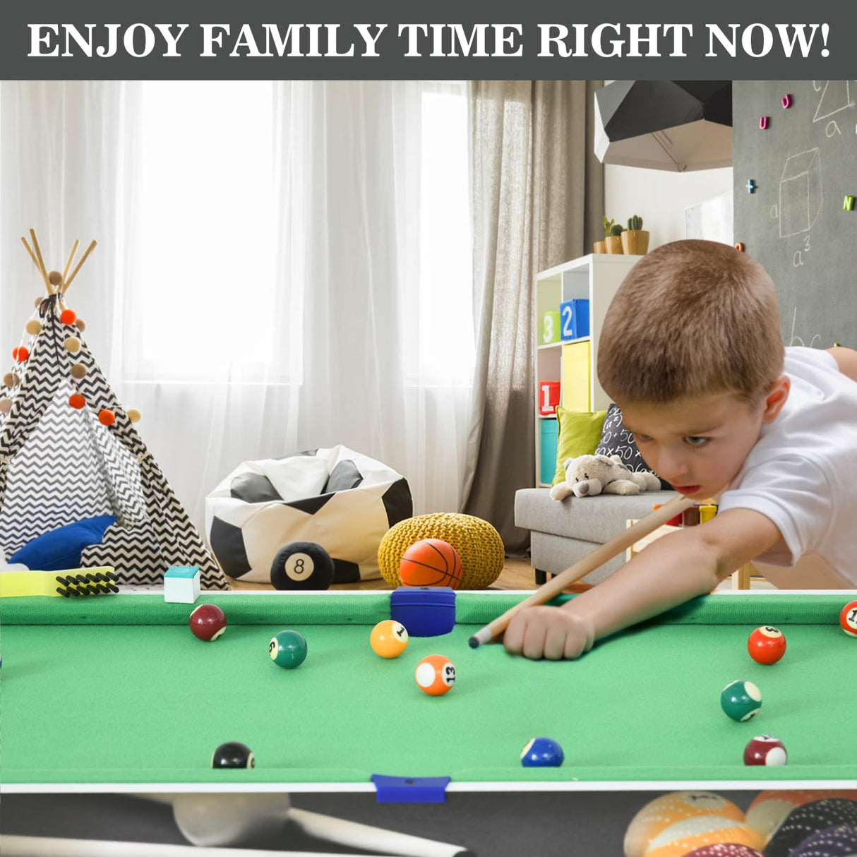 RAYKEEP 32” Mini Pool table, Removable Portable Billiards Table for Kids Adults, Compact and Space Saving Pool Table with 2 Cues, 16 Balls, Triangle, Chalk, Brush for Family Indoor Game(Green RAYKEEP