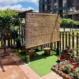 Natural Bamboo Roller Blinds - Cordless Sun Blocking Privacy Shades for Indoor/Outdoor Patio, W 24" - 75" WZLSQLTY