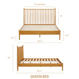 NTC Inno Rustic Oak Wooden Bed Frame with Headboard - Solid Construction, Silent Slats, Effortless Assembly, Queen Size NTC