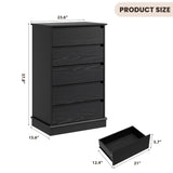 GarveeHome 5 Drawer Dressers for Bedroom, Chest of Drawers with Deep Drawers, Large Double Dresser for Closet with Wide Top, Tall Wooden Dresser for Living Room, Hallway, Kids Room, Black GarveeHome