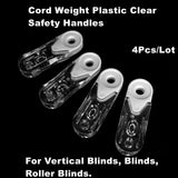 4Pcs Cord Weight Plastic Clear Safety Handles for Vertical Blinds, Blinds, Roller Blinds, Curtain Parts(88 x 30 x 14mm) Ruimou