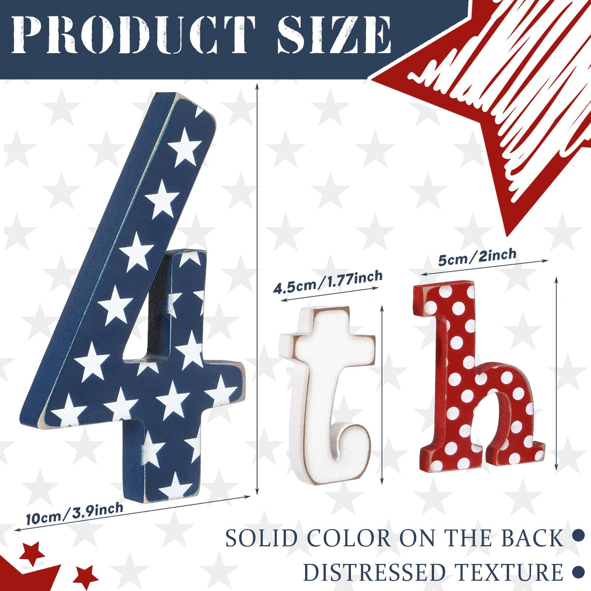 Simgoing 3 Pcs 4th of July Table Decoration Patriotic Wood Letter Memorial Day Wooden Sign Tiered Tray Decor Red White and Blue Decorations for Independence Day Farmhouse Table Home Tabletop Bookshelf Simgoing