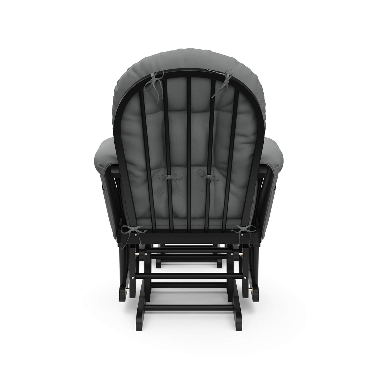 Storkcraft Premium Hoop Glider & Ottoman (Black with Gray) — GREENGUARD Gold Certified, Solid Wood Craftsmanship, Convenient Storage Pockets, Smooth-Gliding Chair for Nursery, Multi-Award-Winning Storkcraft