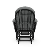 Storkcraft Premium Hoop Glider & Ottoman (Black with Gray) — GREENGUARD Gold Certified, Solid Wood Craftsmanship, Convenient Storage Pockets, Smooth-Gliding Chair for Nursery, Multi-Award-Winning Storkcraft