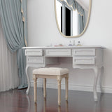 Yusong Vanity Stool Upholstered Bench Seat for Makeup Room, Vintage Small Bedroom Bench Dining Bench with Tufted Fabric for Living Room, Piano Stool with Rustic Wood, Easy Assemble,Beige Yusong