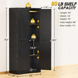SPERTIKC Wardrobe Closet with Doors, 72" Armoire Wardrobe Cabinet, Dark Black Bedroom Storage Cabinet with Hanging Rod for Pantry, Kitchen SPERTIKC