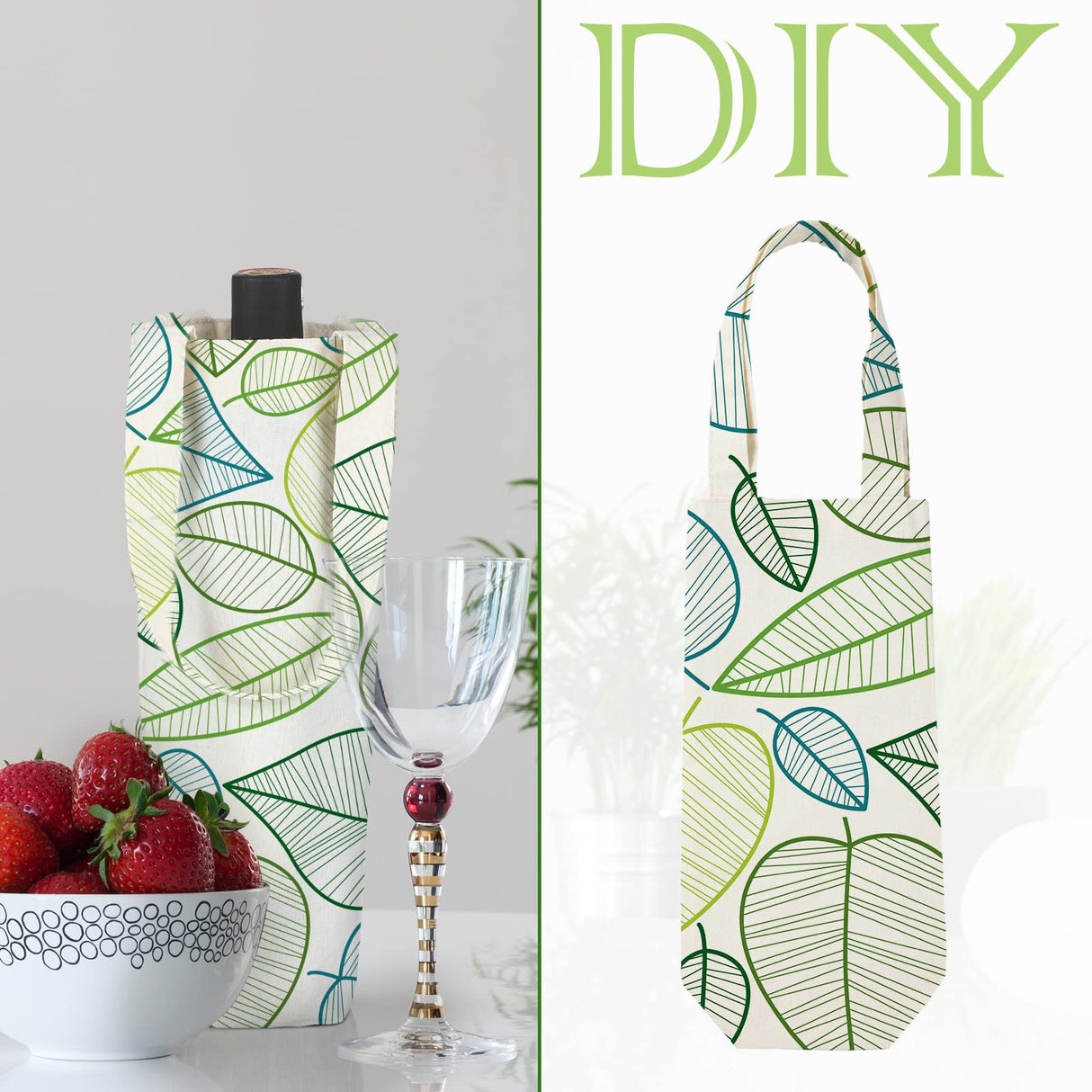 Hoolerry 24 Pcs Canvas Wine Bag with Handle Sublimation Blank Bottle Gift Tote Reusable Washable Wine Carrier Tote Hoolerry