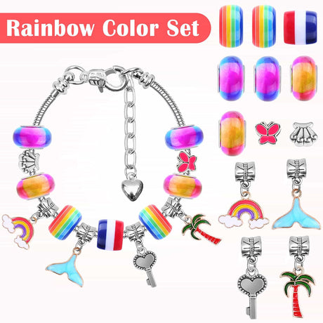 Acejoz 85 Pcs Charm Bracelet Making Kit, DIY Charm Bracelets Beads for Adults and Beginner Jewelry Making Kit Acejoz